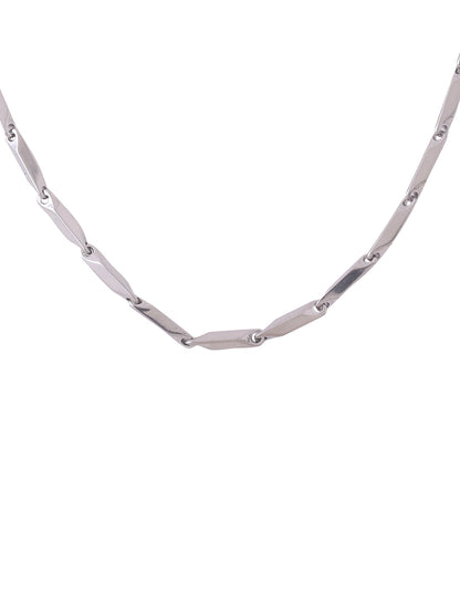 Men's Rhodium-Plated Stainless Steel Bohemian Chain