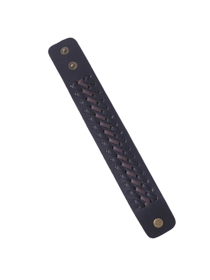 Men's Black leather bracelet