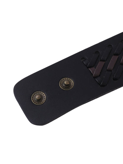 Men's Black leather bracelet