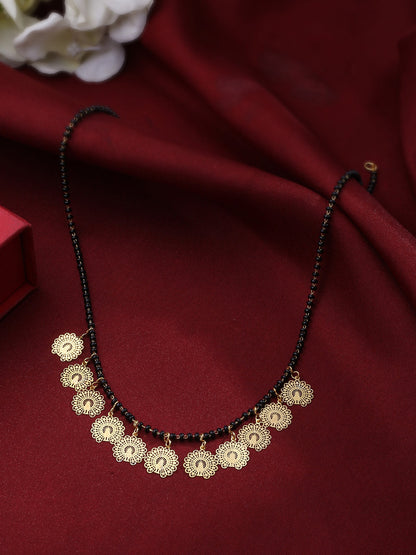 Women's Ethnic Gold-Plated Beaded Mangalsutra