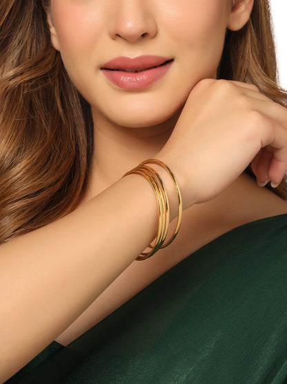 Women's Set Of 4 Gold-Plated Traditional Daily use Bangles
