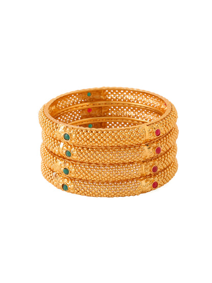 Women's Set Of 2 Gold-Plated Traditional Bangles