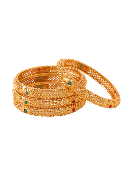 Women's Set Of 2 Gold-Plated Traditional Bangles