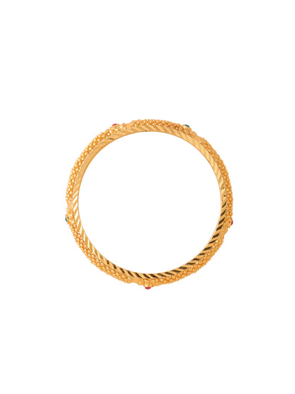 Women's Set Of 2 Gold-Plated Traditional Bangles