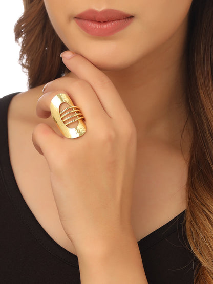 Women's Western Gold Plated Adjustable Finger Ring