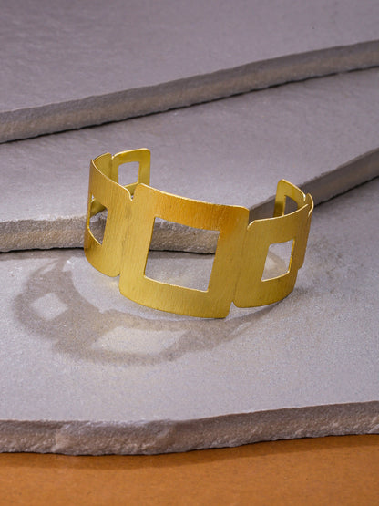 Women's gold plated adjustable Kada bracelet