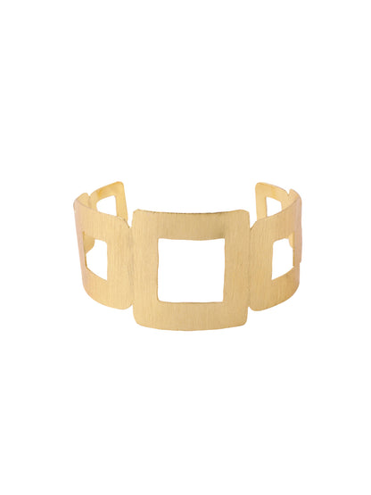 Women's gold plated adjustable Kada bracelet