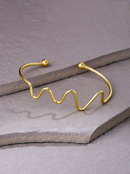 Women's gold plated adjustable Kada bracelet