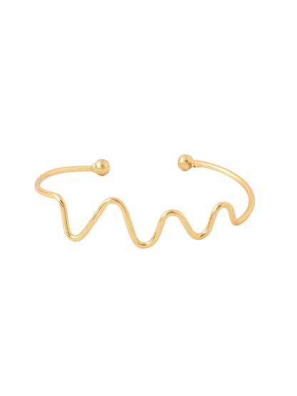Women's gold plated adjustable Kada bracelet