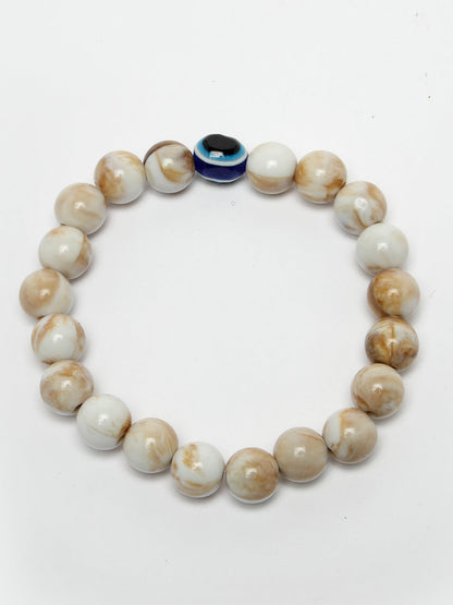 Unisex marble evil eye adjustable bracelet