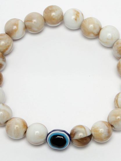 Unisex marble evil eye adjustable bracelet