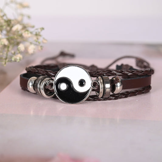 Men's Leather Wraparound Bracelet
