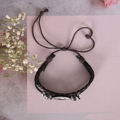Men's Leather Wraparound Bracelet