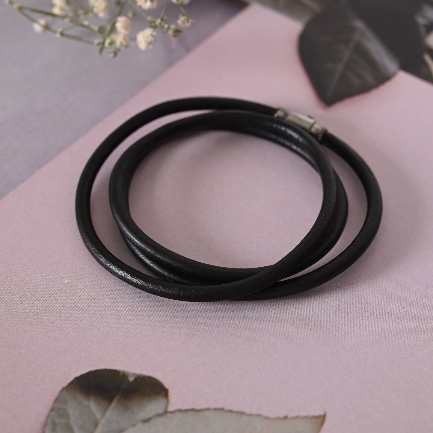 Men's Black wraparound bracelet