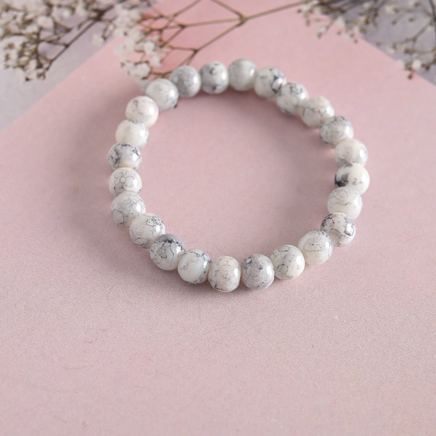 Unisex Marbel Elasticated Bracelet