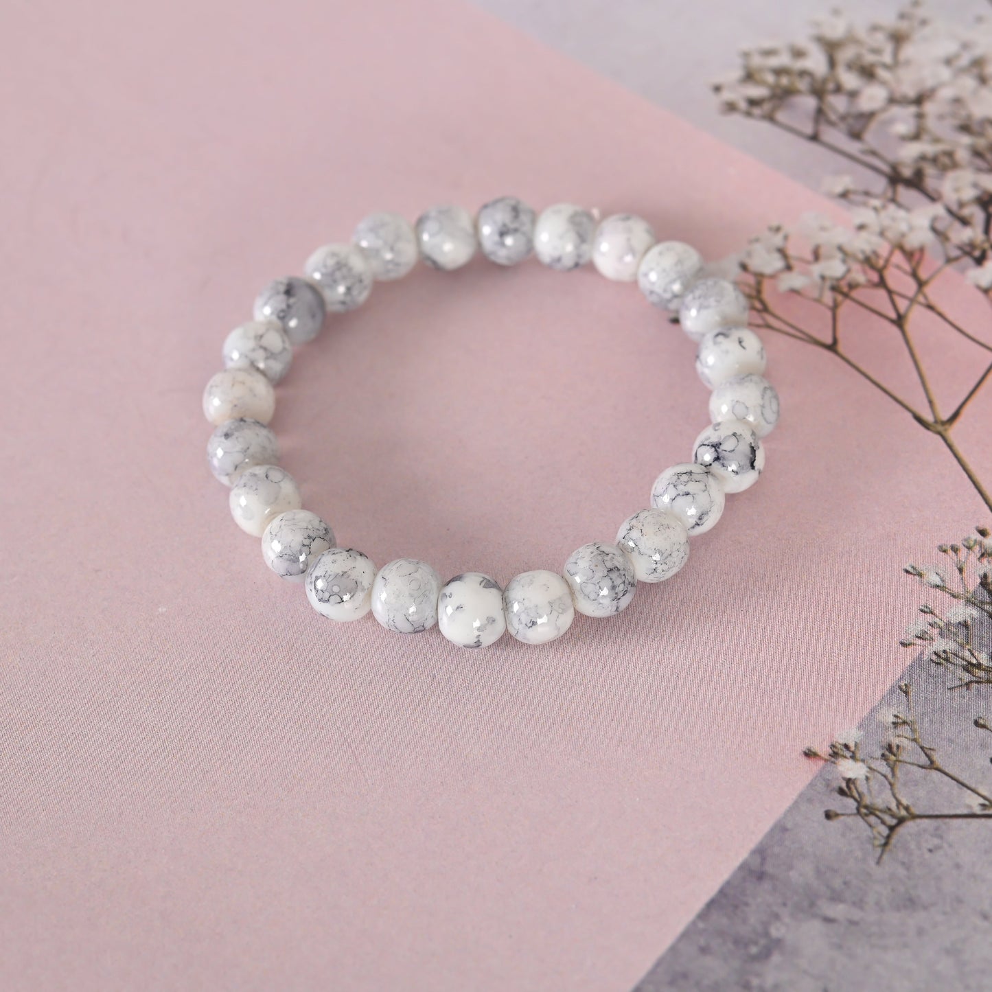 Unisex Marbel Elasticated Bracelet