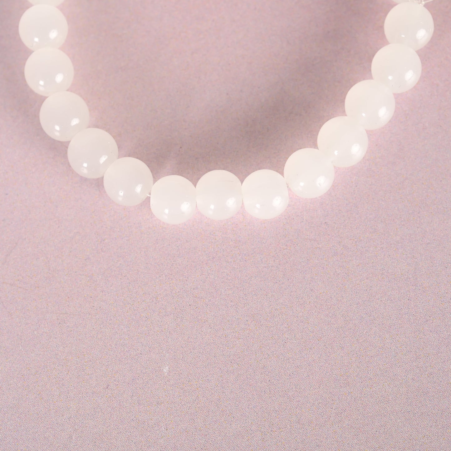 Unisex White Marbel Crystal Elasticated Bracelet