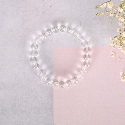Unisex Transparent Beaded Elasticated Bracelet