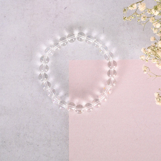 Unisex Transparent Beaded Elasticated Bracelet
