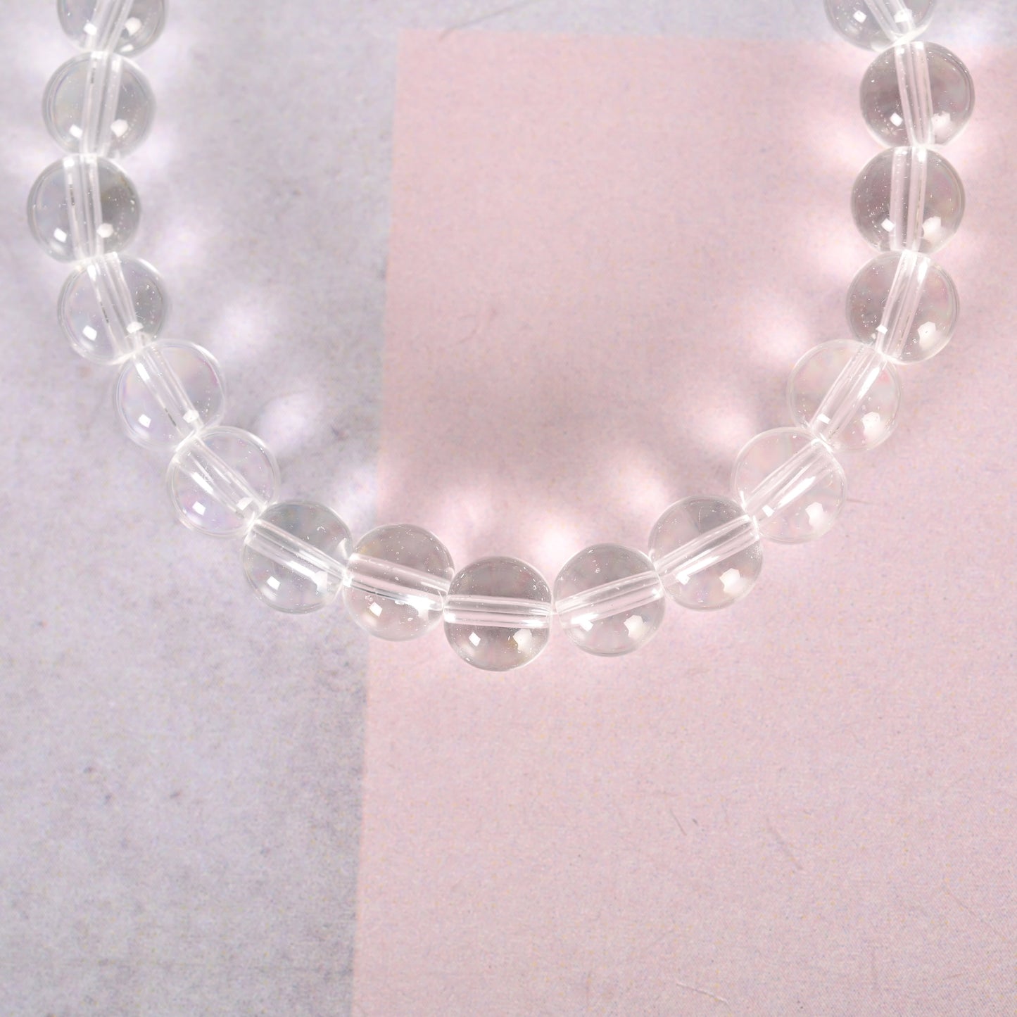 Unisex Transparent Beaded Elasticated Bracelet