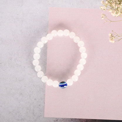 Unisex Evil Eye Crystal Elasticated Braclet