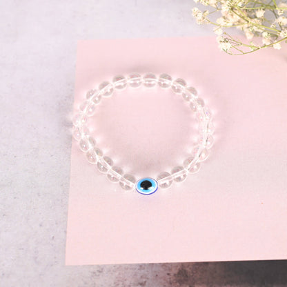 Unisex Transparent Beaded Elasticated Bracelet