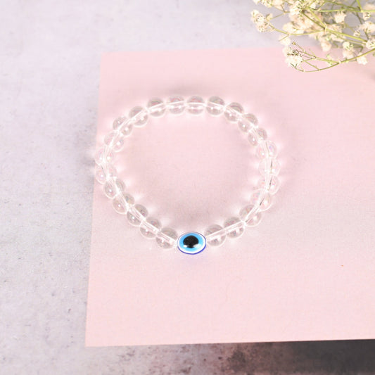 Unisex Transparent Beaded Elasticated Bracelet