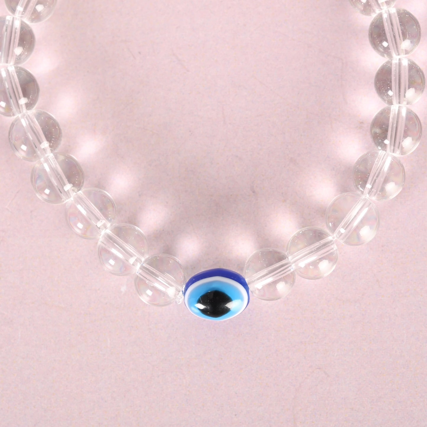 Unisex Transparent Beaded Elasticated Bracelet