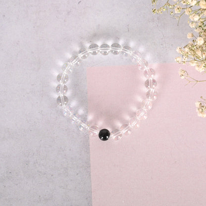 Unisex Transparent Beaded Elasticated Bracelet