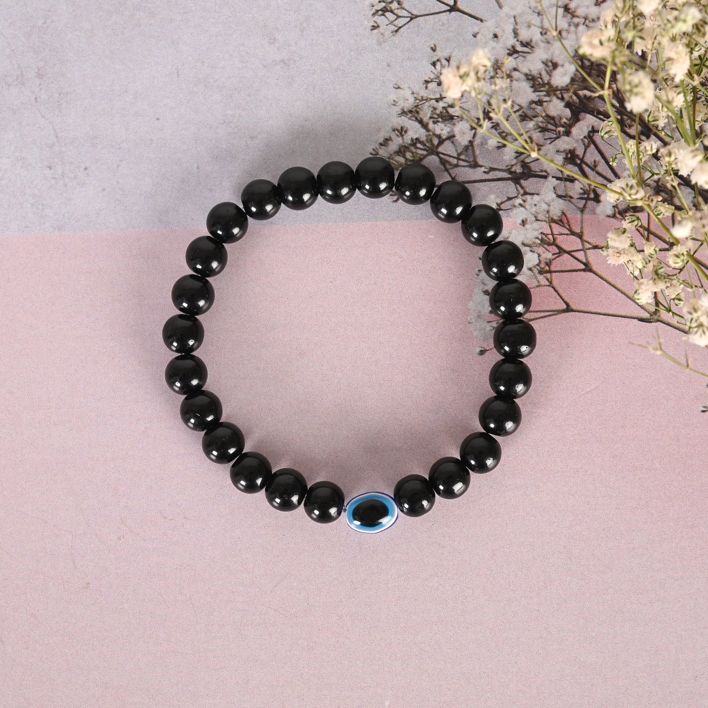 Unisex Marble Crystal Beaded Elasticated Bracelet