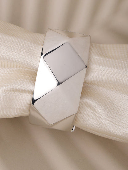Women's Rhodium-Plated Kada Bracelet