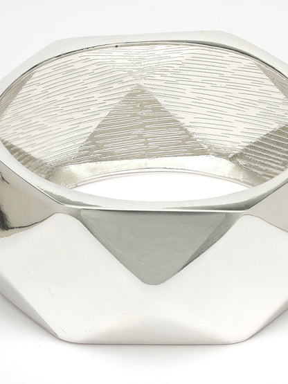 Women's Rhodium-Plated Kada Bracelet