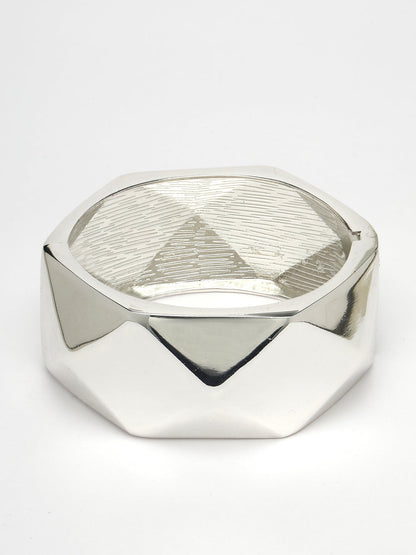 Women's Rhodium-Plated Kada Bracelet