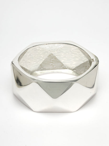 Women's Rhodium-Plated Kada Bracelet
