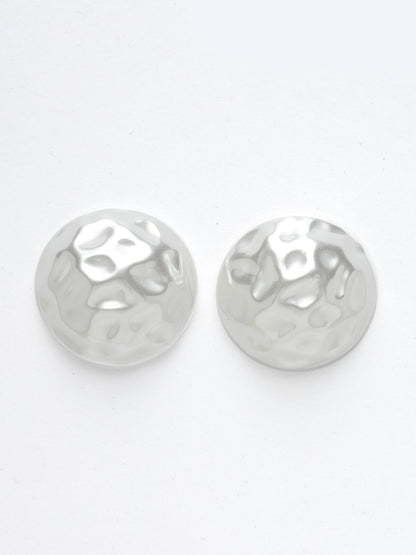 Women's white color moon Stud earrings
