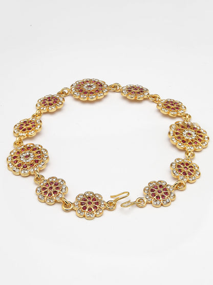 Women's Gold-Plated Traditional Meenakari Stones Trending Matha Patti