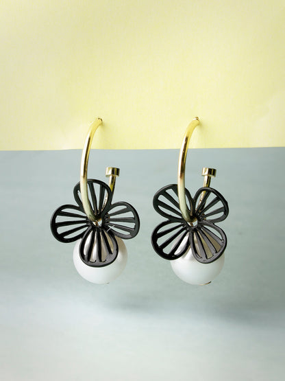Women's Gold-Toned Teardrop Shaped Drop Earrings