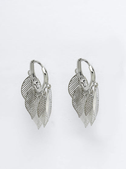 Women's Gold-Toned Leaf Shaped Drop Earrings