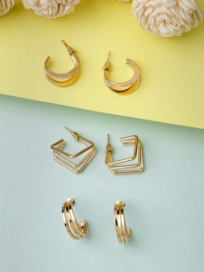 Women's Gold-Toned Circular Hoop Earrings