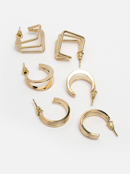 Women's Gold-Toned Circular Hoop Earrings