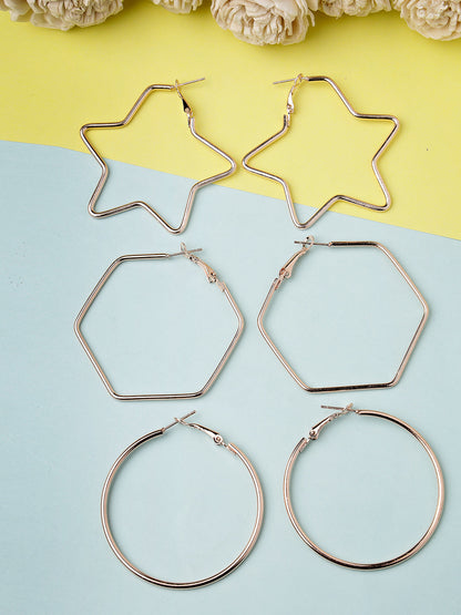 Women's Gold-Toned Geometric Hoop Earrings
