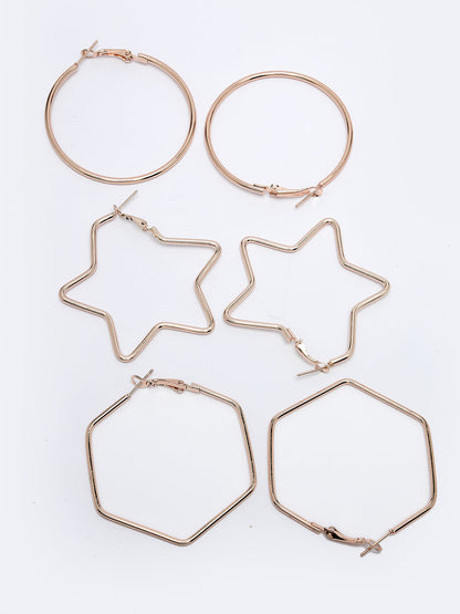 Women's Gold-Toned Geometric Hoop Earrings