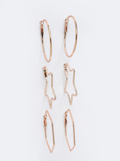 Women's Gold-Toned Geometric Hoop Earrings