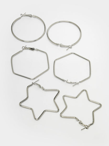Women's Gold-Toned Geometric Hoop Earrings