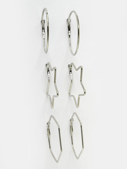 Women's Gold-Toned Geometric Hoop Earrings