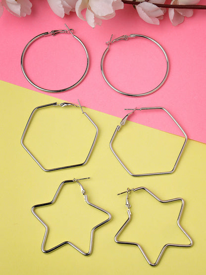 Women's Gold-Toned Geometric Hoop Earrings