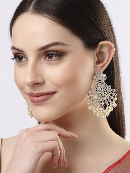 Women's Gold-Plated Kundan Chandbali Earrings