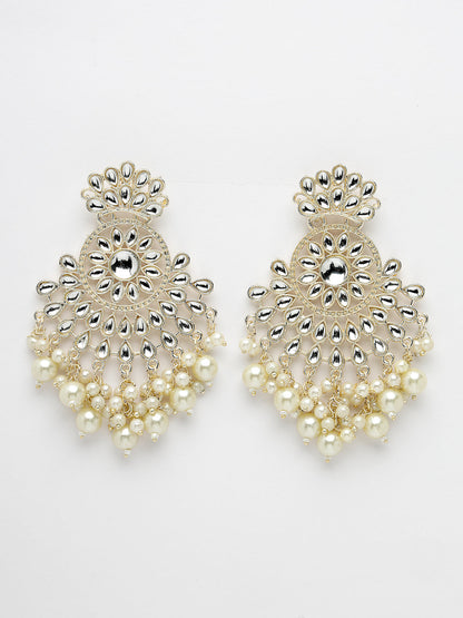 Women's Gold-Plated Kundan Chandbali Earrings