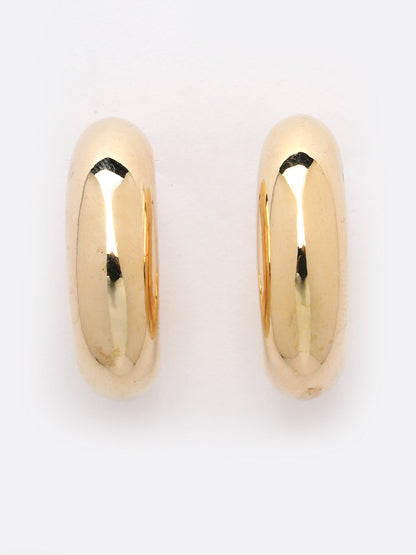 Women's Gold-Plated Circular-Shaped Half Hoop Earrings