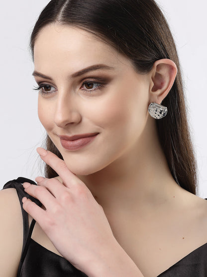 Women's Silver-Plated Contemporary Studs Earrings